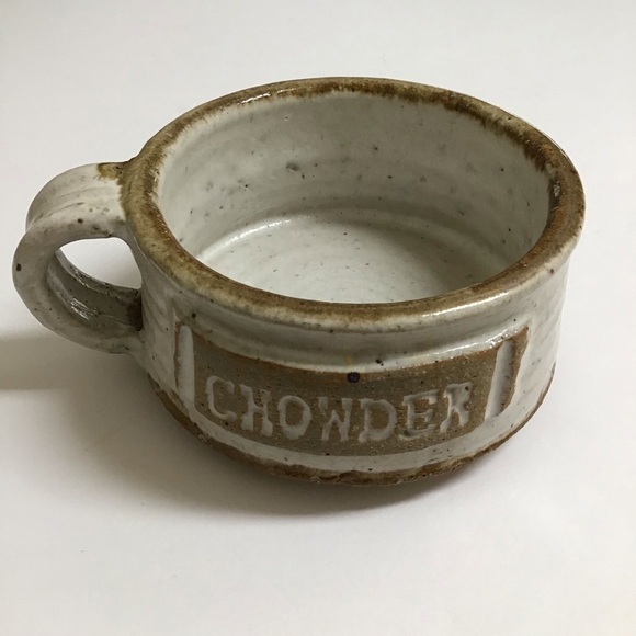 Handmade Studio Pottery Chowder Bowl Handle Natural Speckled Glaze Rustic Cabin - Picture 14 of 14